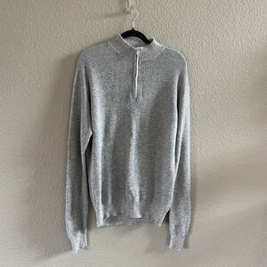 Peter Millar Gray Half-Zip Sweater